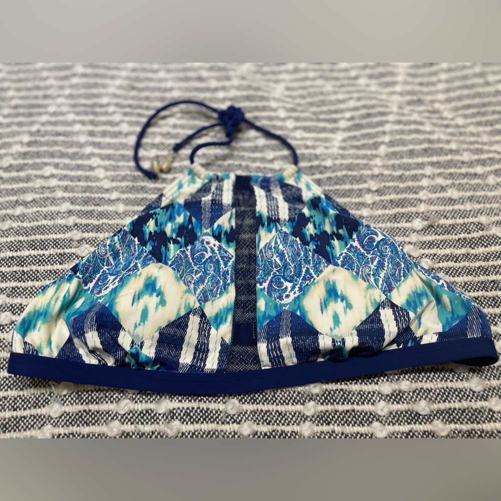 BCBGeneration Blue Patterned Halter Bikini Set - Picture 2 of 16